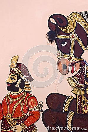 Indian wall art detail Editorial Stock Photo